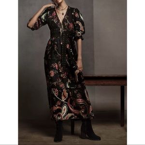 Anthropologie paisley print maxi dress